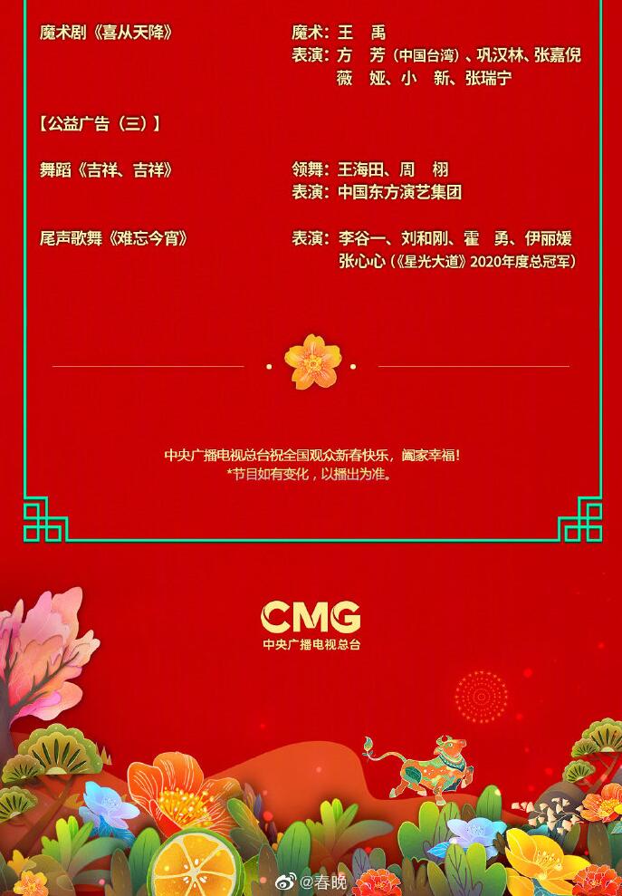 央视春晚节目单正式公布！春晚主持人名单公布 ！-牛魔博客
