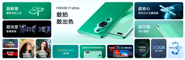 华为nova 11 Ultra发布：首次用上双向北斗卫星消息、昆仑玻璃-牛魔博客